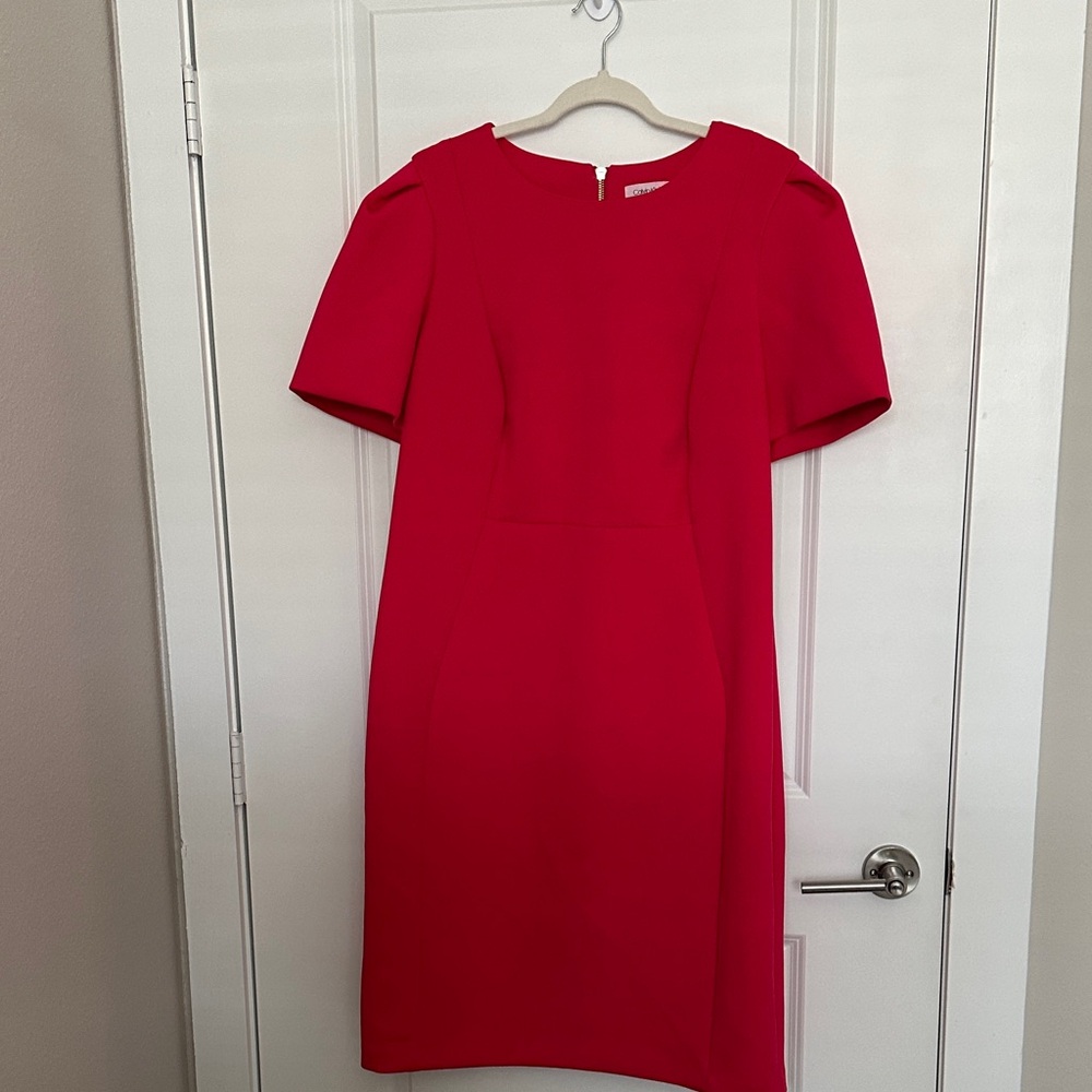 Calvin Klein Vibrant Pink Midi Dress